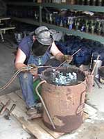 Larry at work - welding tank
